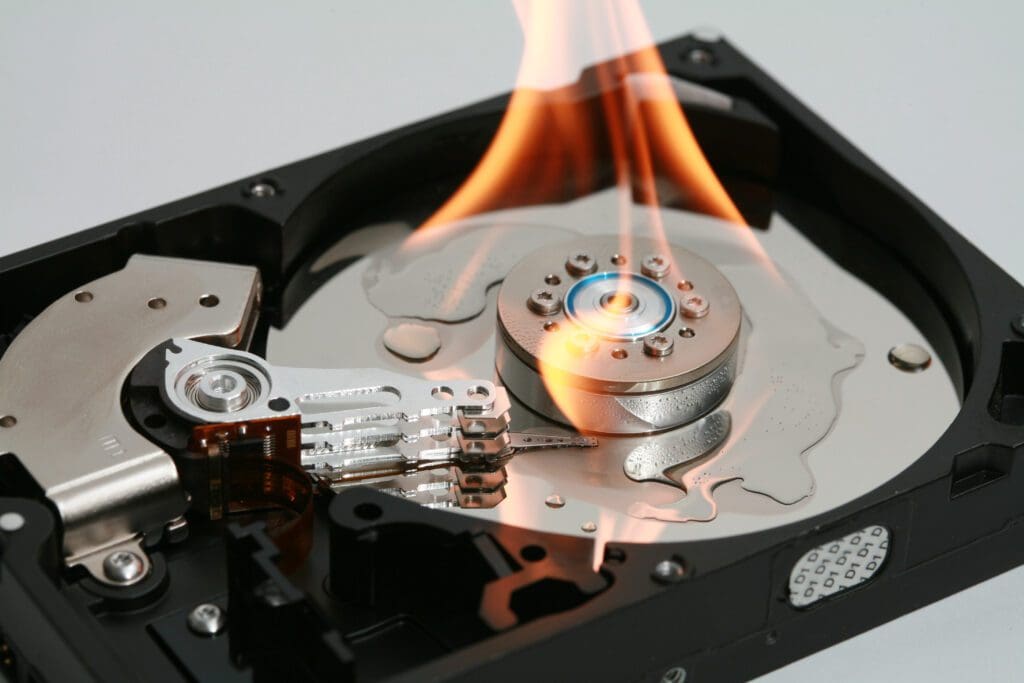 Das Risiko eines Verlustes der Festplatte durch einen Brandschaden vermindern